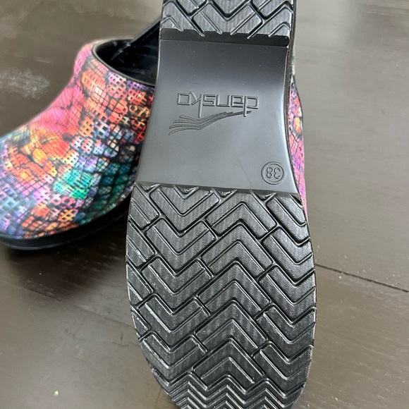 Dansko Colorful Grid Pattern Clogs - Picture 5 of 6